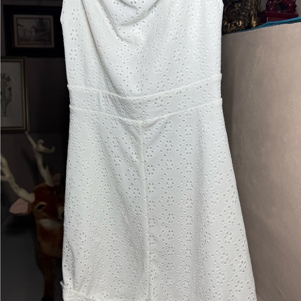 Lovely Day Strapless White Eyelet Dress